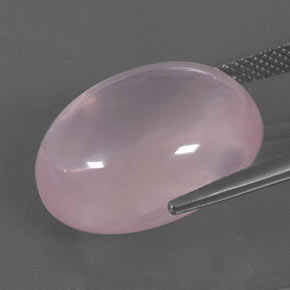 Quarzo rosa naturale rosa da 21,94 ct, taglio ovale, trasparente