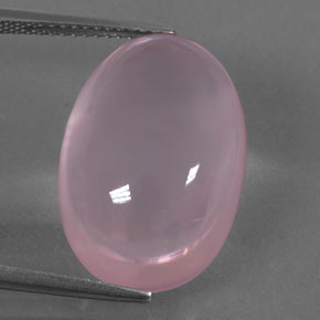 Quarzo rosa naturale rosa da 19,69 ct, taglio ovale, trasparente