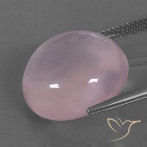 Quarzo rosa Rosa rosa naturale da 19.27 ct, Ovale, Trasparente