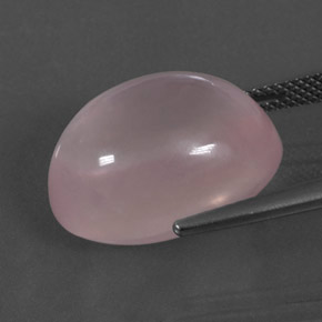 Quarzo rosa naturale rosa chiaro da 17,73 ct, taglio ovale, trasparente