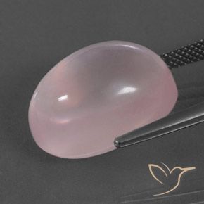 Quarzo rosa Rosa chiaro naturale da 19.49 ct, Ovale, Trasparente