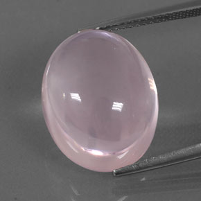 Quarzo rosa naturale rosa da 16,43 ct, taglio ovale, trasparente