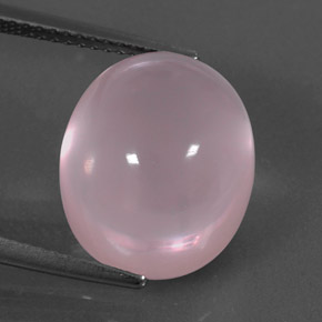 Quarzo rosa naturale rosa da 11,37 ct, taglio ovale, trasparente