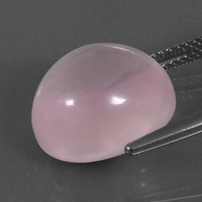 Quarzo rosa naturale rosa da 11,37 ct, taglio ovale, trasparente