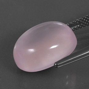 Quarzo rosa naturale rosa da 9,67 ct, taglio ovale, trasparente