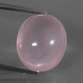 Quarzo rosa naturale rosa da 9,36 ct, taglio ovale, trasparente