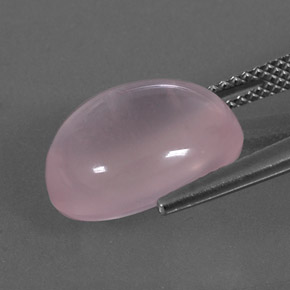 Quarzo rosa naturale rosa da 9,36 ct, taglio ovale, trasparente