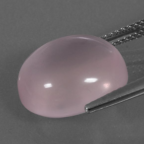 Quarzo rosa naturale rosa da 9,42 ct, taglio ovale, trasparente