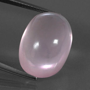 Quarzo rosa naturale rosa da 18,62 ct, taglio ovale, trasparente