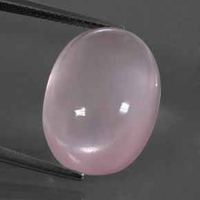 Quarzo rosa naturale rosa da 16,36 ct, taglio ovale, trasparente