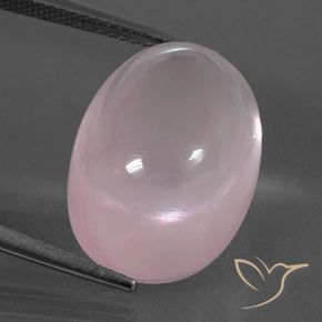 Quarzo rosa naturale rosa da 20,78 ct, taglio ovale, trasparente