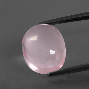 Quarzo rosa naturale rosa da 4,95 ct, taglio ovale, trasparente