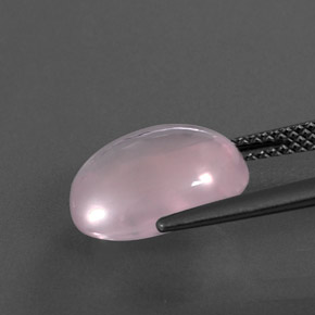 Quarzo rosa naturale rosa da 4,95 ct, taglio ovale, trasparente