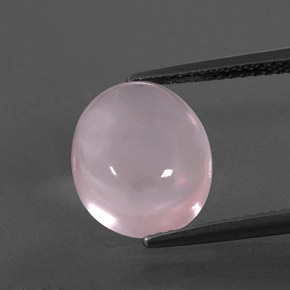 Quarzo rosa naturale rosa da 4,89 ct, taglio ovale, trasparente