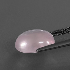 Quarzo rosa naturale rosa da 4,89 ct, taglio ovale, trasparente