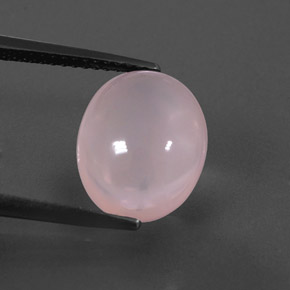 Quarzo rosa naturale rosa da 5,53 ct, taglio ovale, trasparente