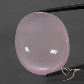 47.87ct Naturale Rosa corallo Quarzo rosa, Ovale, Trasparente