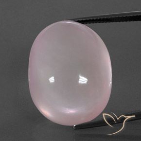 49.00ct Naturale Rosa corallo Quarzo rosa, Ovale, Trasparente