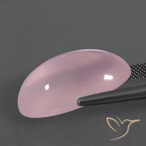 Quarzo rosa Rosa medio rosa naturale da 27.89 ct, Ovale, Trasparente/Traslucido
