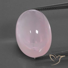 19.39ct Naturale Rosa gomma da masticare Quarzo rosa, Ovale, Trasparente/Traslucido