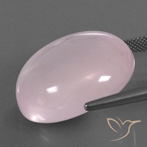 Quarzo rosa Rosa gomma da masticare naturale da 47.42 ct, Ovale, Trasparente/Traslucido