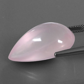 Quarzo rosa naturale rosa da 24,58 ct, trasparente, trasparente/traslucido