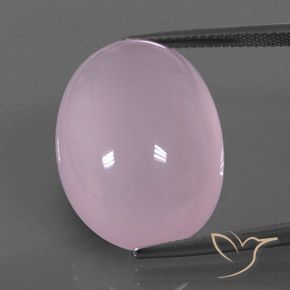 28.95ct Naturale Rosa gomma da masticare Quarzo rosa, Ovale, Trasparente/Traslucido