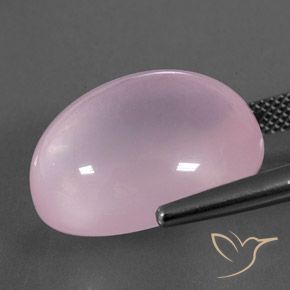 Quarzo rosa Rosa chiaro naturale da 23.63 ct, Ovale, Trasparente/Traslucido