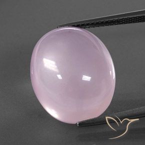 Quarzo rosa Rosa chiaro naturale da 17.48 ct, Ovale, Trasparente/Traslucido