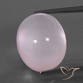 Quarzo rosa Rosa chiaro naturale da 15.35 ct, Ovale, Trasparente/Traslucido