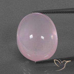 22.00ct Naturale Rosa gomma da masticare Quarzo rosa, Ovale, Trasparente/Traslucido