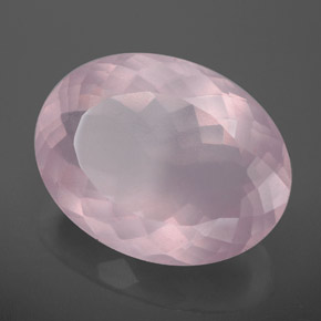 Quarzo rosa naturale rosa da 12,60 ct, taglio ovale, trasparente