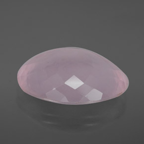 Quarzo rosa naturale rosa da 12,60 ct, taglio ovale, trasparente