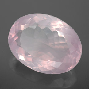 Quarzo rosa naturale rosa da 13,86 ct, taglio ovale, trasparente