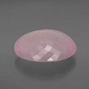 Quarzo rosa Rosa naturale da 39.71 ct, Taglio ovale, Trasparente