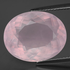 Quarzo rosa naturale rosa da 12,16 ct, taglio ovale, trasparente