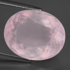 Quarzo rosa naturale rosa da 12,16 ct, taglio ovale, trasparente