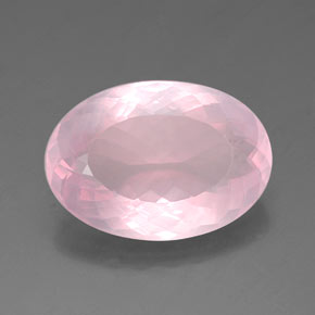 Quarzo rosa naturale rosa da 21,50 ct, taglio ovale, trasparente