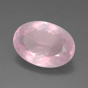Quarzo rosa naturale rosa da 21,50 ct, taglio ovale, trasparente