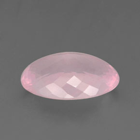 Quarzo rosa naturale rosa da 21,50 ct, taglio ovale, trasparente