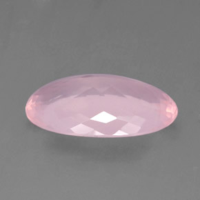 Quarzo rosa naturale rosa da 20,77 ct, taglio ovale, trasparente