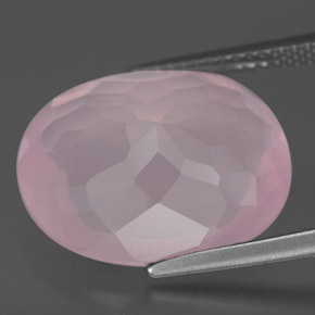 Quarzo rosa naturale rosa da 11,44 ct, taglio ovale, trasparente