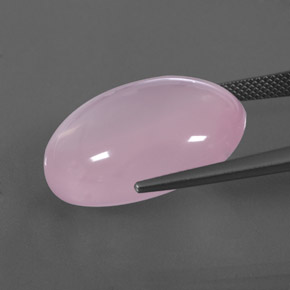 Quarzo rosa naturale rosa da 31,73 ct, taglio ovale, trasparente