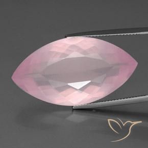 34.50ct Naturale Rosa medio rosa Quarzo rosa, Taglio marquise, Trasparente