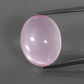 Quarzo rosa naturale rosa da 13,78 ct, taglio ovale, trasparente