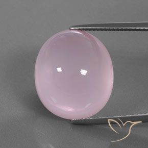 Quarzo rosa naturale rosa da 23,48 ct, taglio ovale, trasparente
