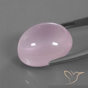 Quarzo rosa naturale rosa da 23,48 ct, taglio ovale, trasparente