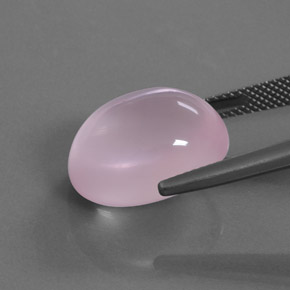 Quarzo rosa Rosa rosa naturale da 15.57 ct, Taglio ovale, Trasparente