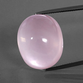 Quarzo rosa naturale rosa da 32,56 ct, taglio ovale, trasparente