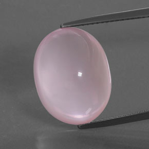 Quarzo rosa Rosa gomma da masticare naturale da 14.89 ct, Taglio ovale, Trasparente